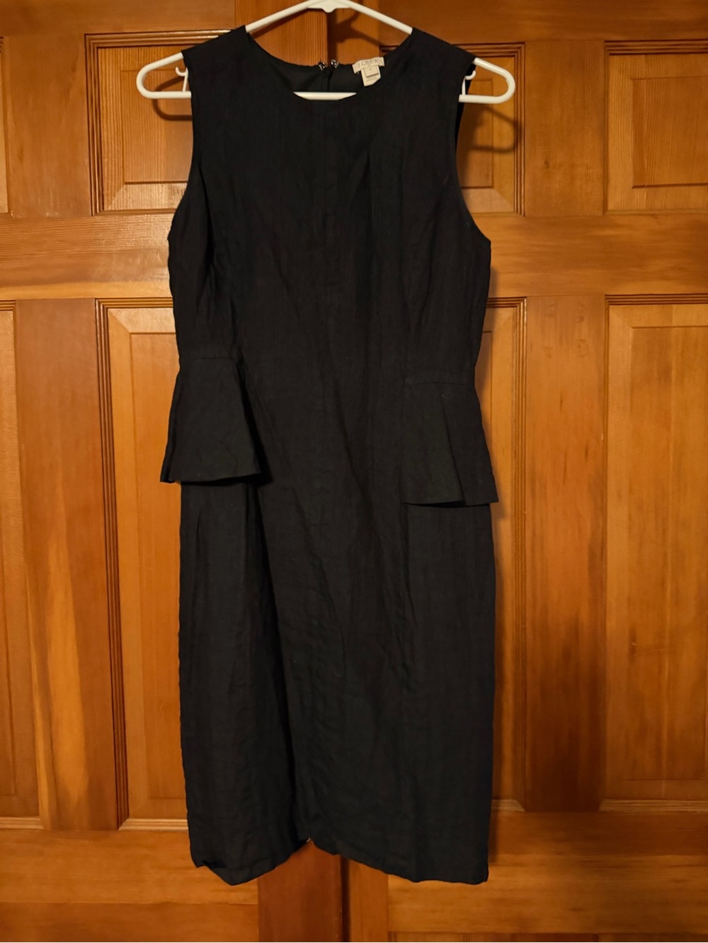 J. Crew Black Sleeveless Peplum Shift Dress